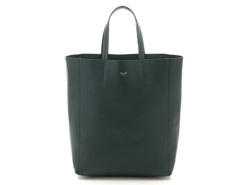 Celine Vertical Cabas Tote Bag Embossed Moss Green